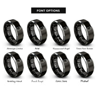 font options for inside engraving on black & grey clipboard rings