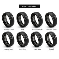 font options for inside engraving on black clipboard rings