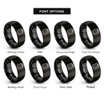font options for inside engraving on black clipboard rings