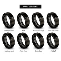 font options for inside engraving on black clipboard rings