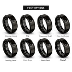 font options for inside engraving on black clipboard rings