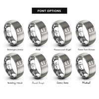 font options for inside engraving on grey clipboard code rings