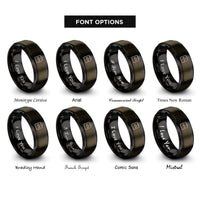 font options for inside engraving on gunmetal & black clipboard code rings