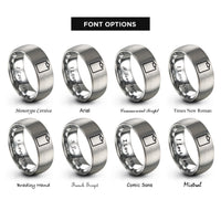 font options for inside engraving on silver clipboard rings