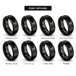 font options for inside engraving on black clipboard pen rings