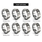 font options for inside engraving on grey clipboard pen rings