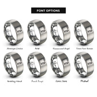 font options for inside engraving on grey clipboard pen rings