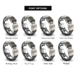 font options for inside engraving on grey clipboard pen rings