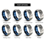 font options for inside engraving on blue & grey clipper ship wave rings