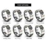 font options for inside engraving on gray clipper ship wave rings