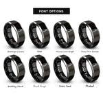 font options for inside engraving on black & silver cloaked vampire rings
