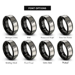 font options for inside engraving on black & grey cloaked vampire rings