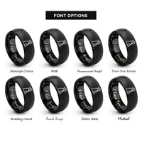font options for inside engraving on black cloaked vampire rings