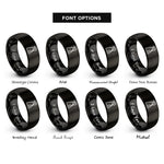 font options for inside engraving on black cloaked vampire rings