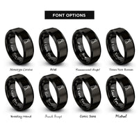 font options for inside engraving on black cloaked vampire rings