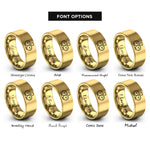 font options for inside engraving on gold clocks heart rings