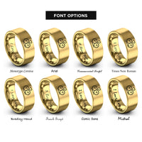 font options for inside engraving on gold clocks heart rings