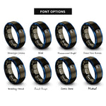 font options for inside engraving on gunmetal & blue cloud circuits rings