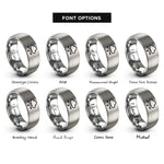 font options for inside engraving on grey cloud computing rings