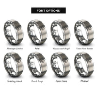 font options for inside engraving on silver cloud computing rings