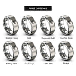 font options for inside engraving on gray cloud computing rings