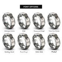 font options for inside engraving on gray cloud computing rings