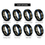 font options for inside engraving on gunmetal & blue cloud computing rings