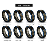 font options for inside engraving on gunmetal & blue cloud computing rings