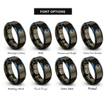 font options for inside engraving on gunmetal & blue cloud computing rings