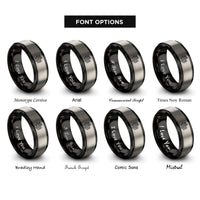 font options for inside engraving on black & silver cloud dragon rings