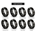 font options for inside engraving on black & grey cloud dragon rings