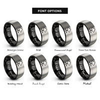 font options for inside engraving on black & gray cloud network rings