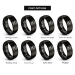 font options for inside engraving on black cloud network rings