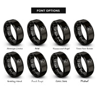 font options for inside engraving on black cloud network rings
