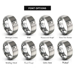 font options for inside engraving on silver cloud network rings