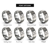 font options for inside engraving on gray cloud rain rings