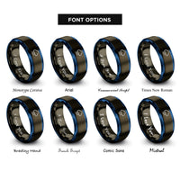 font options for inside engraving on gunmetal & blue cloud rain rings