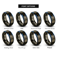 font options for inside engraving on gunmetal & blue cloud rain rings
