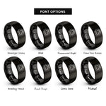 font options for inside engraving on black cloud rays halo rings