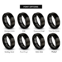 font options for inside engraving on black cloud rays halo rings
