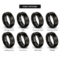font options for inside engraving on black cloud rays halo rings