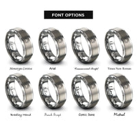 font options for inside engraving on gray cloud rays halo rings