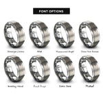 font options for inside engraving on gray clove hitch rings