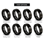 font options for inside engraving on black clover trellis rings