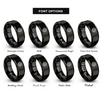 font options for inside engraving on black clover trellis rings
