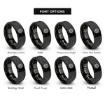 font options for inside engraving on black clover trellis rings
