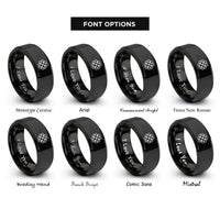 font options for inside engraving on black clover trellis rings