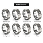 font options for inside engraving on silver clover trellis rings