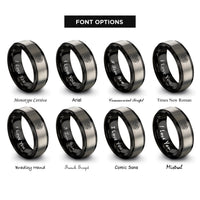 font options for inside engraving on black & gray clutch disc rings