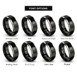 font options for inside engraving on black & gray clutch disc rings